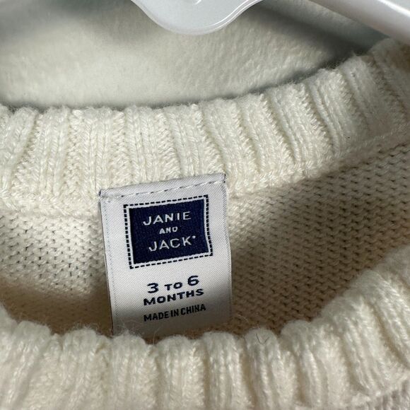 Janie and Jack Baby Boy 3-6 Months Rainbow Stripe Grey Knit Long Sleeve Romper - Picture 3 of 3